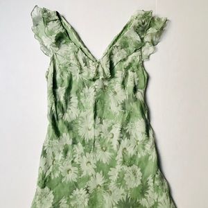 100% Silk green dress